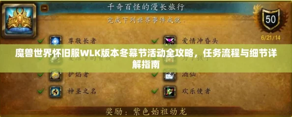 2025魔兽世界怀旧服冬幕节节日礼物任务全解析